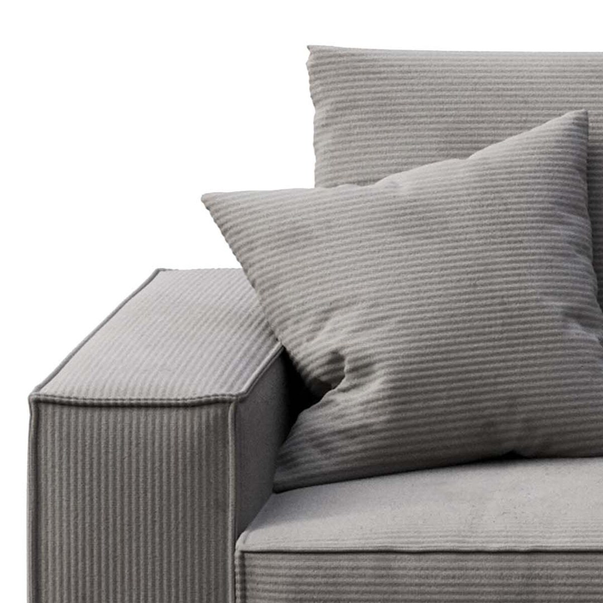 Melow Sofa narożna - szara sztruksowa