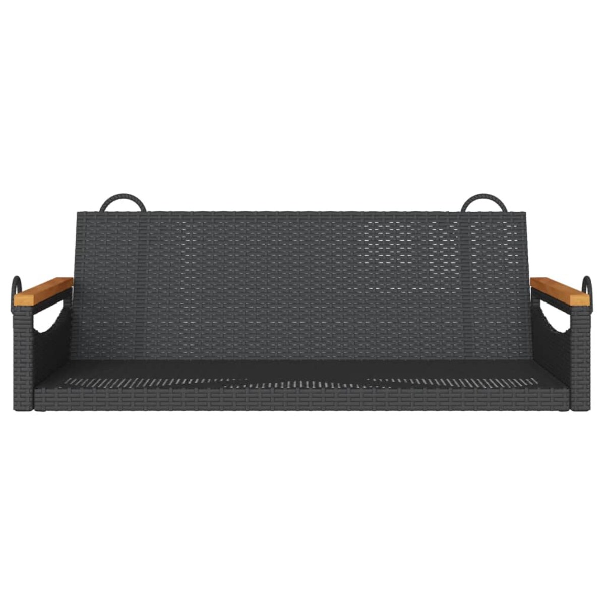 vidaXL Ławka bujana, czarna, 109x62x40 cm, polirattan