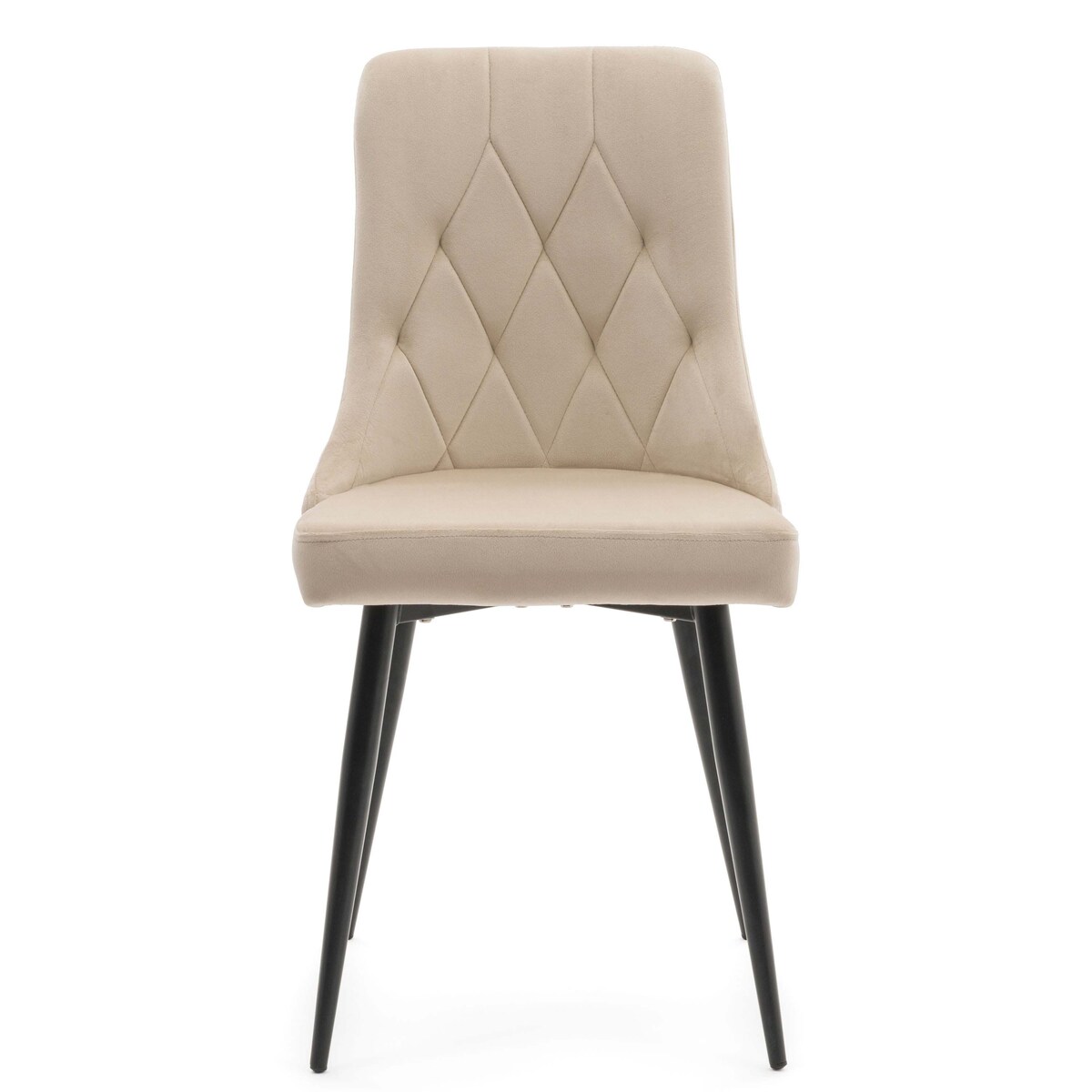 Krzesło tapicerowane welurowe do salonu jadalni CAREN beżowe