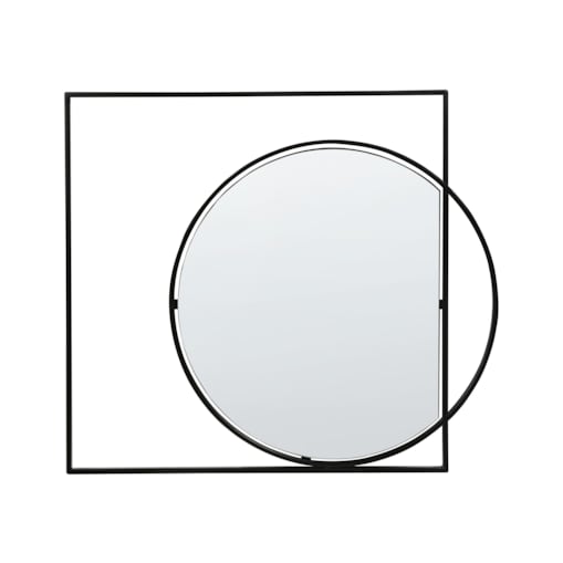 Metalowe lustro ścienne 70 x 79 cm czarne AUXY