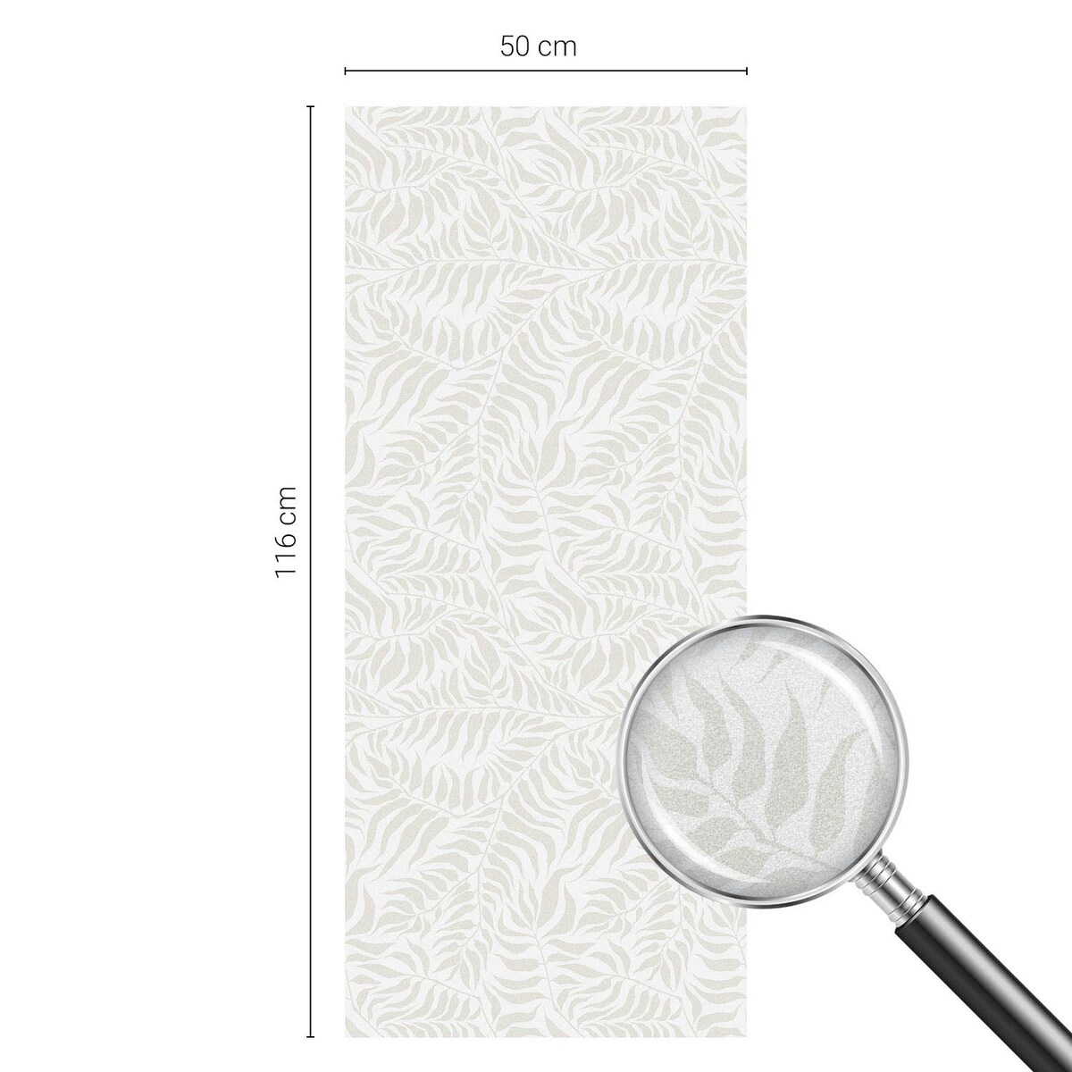 Okleina okienna chroniąca prywatność - Liściasty motyw minimalistyczny harmonia - 50x116 cm