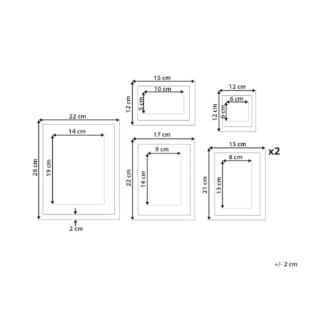 Galeria ścienna krajobrazy 6 ramek biała ZINIARE