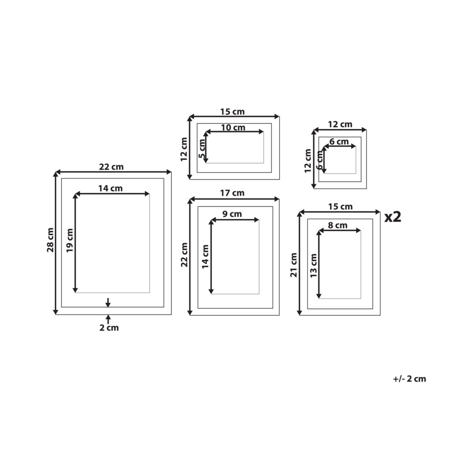 Galeria ścienna krajobrazy 6 ramek biała ZINIARE