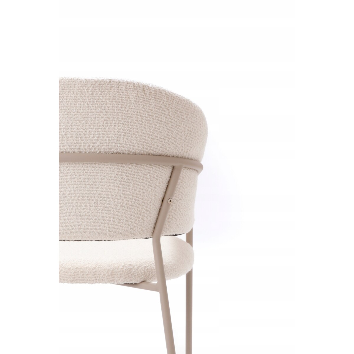 ZESTAW 2 SZTUK Krzesła ORANO Boucle Białe Kaszmir Metalowa Rama JAPANDI