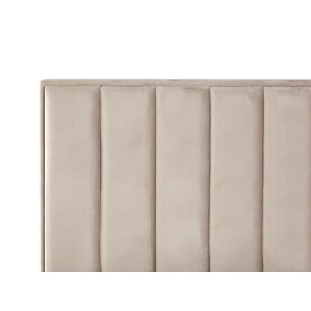 Łóżko z pojemnikiem welurowe 180 x 200 cm beżowoszare SEZANNE