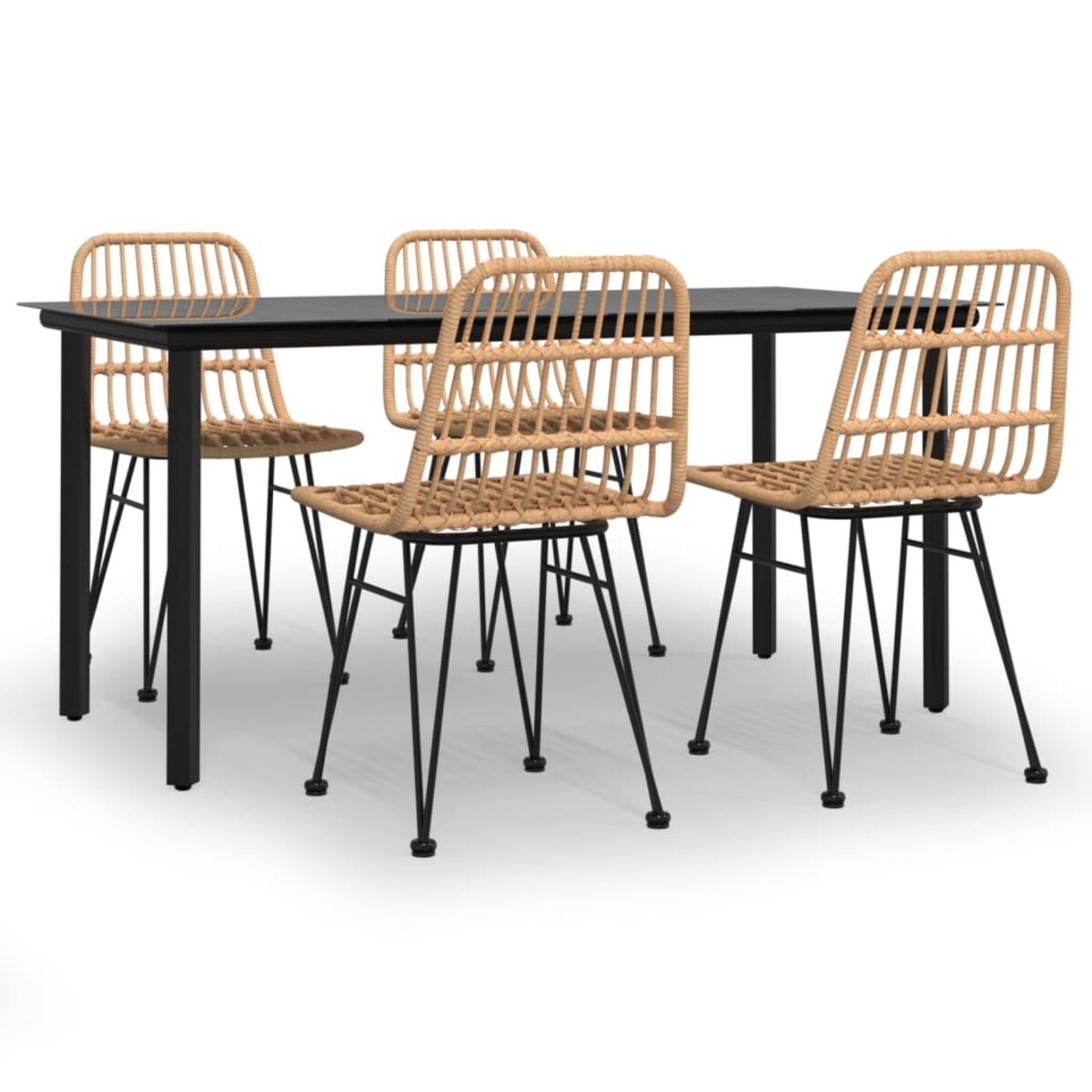 vidaXL 5-częściowy zestaw mebli ogrodowych, polirattan