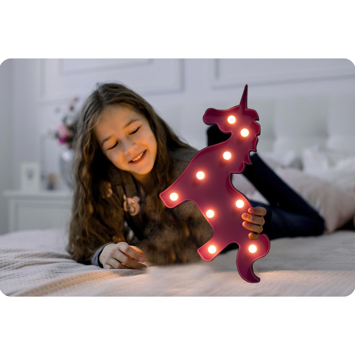 Lampka nocna LED Nukido dla dzieci dekorcyjna ścienna jednorożec 740922