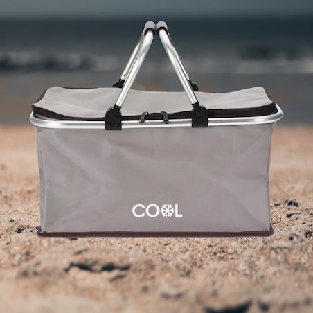 Kosz Piknikowy Termiczny Koszyk Na Plażę Termoizolacyjny Składany 35 L