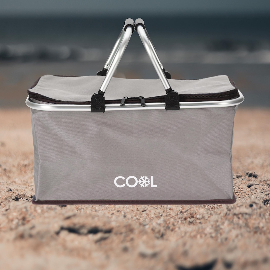 Kosz Piknikowy Termiczny Koszyk Na Plażę Termoizolacyjny Składany 35 L