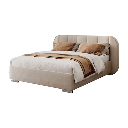 Łóżko tapicerowane AMARA SILVER, pojemnik, stelaż 32, 160x200, Royal Velvet 87180