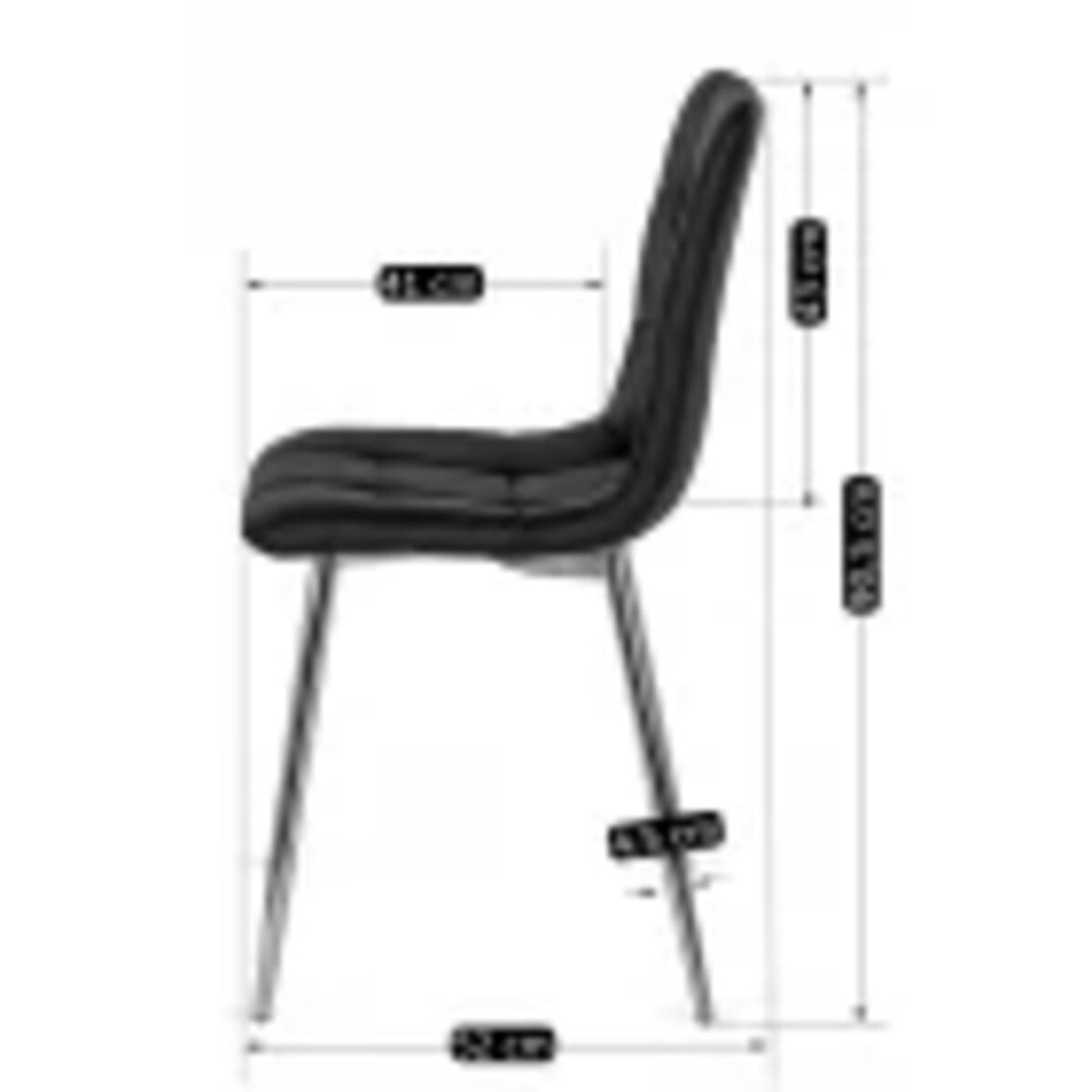 Krzesło Tapicerowane do Jadalni ENZO Czarne Ekoskóra Nowoczesne Loft