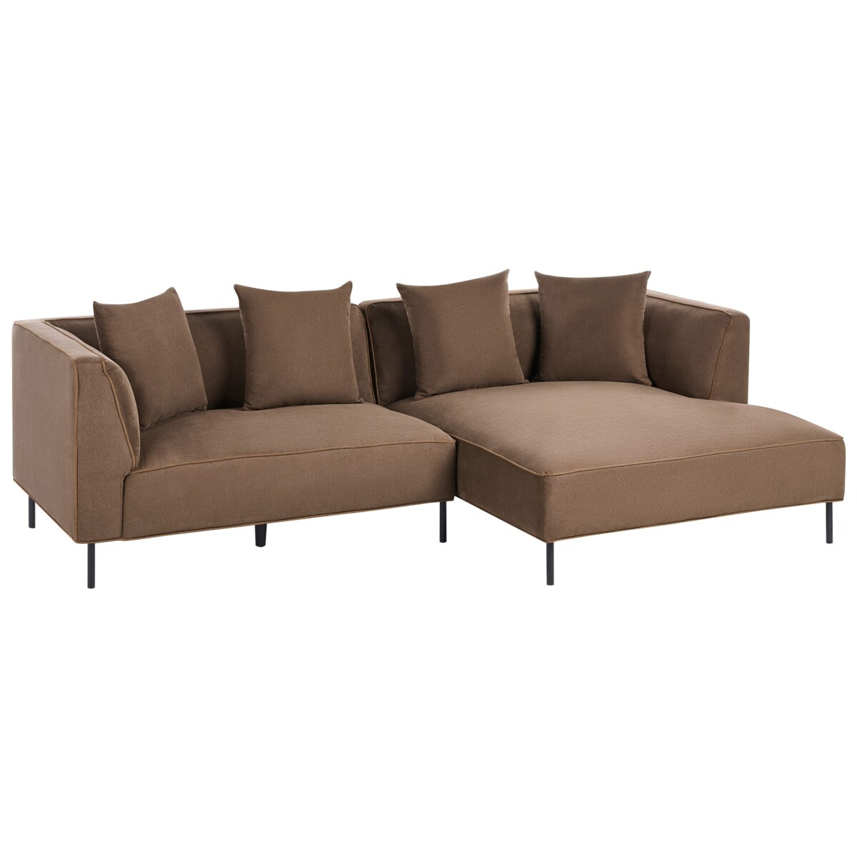 Narożnik dla 3 osób SATER Brązowy Lewostronny