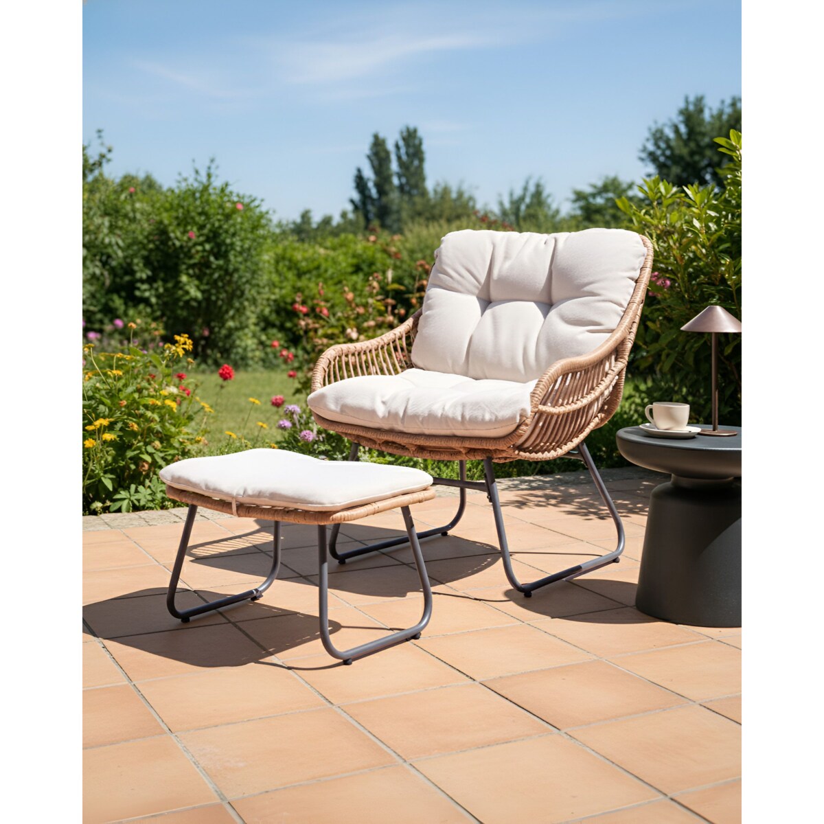 Krzesło ogrodowe MESTRE Technorattan Jasnobeżowy