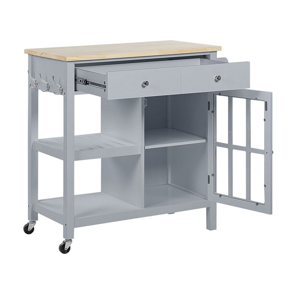 Wózek kuchenny 2 szuflady szary GENOA