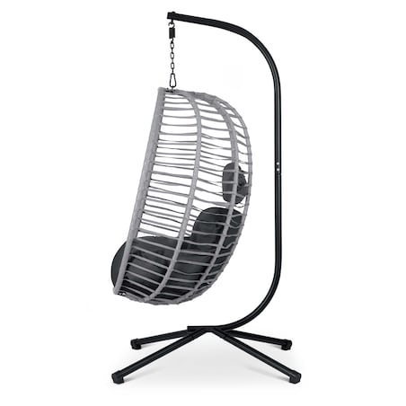 Fotel ogrodowy wiszący huśtawka kosz składany Sofotel Toskana szary