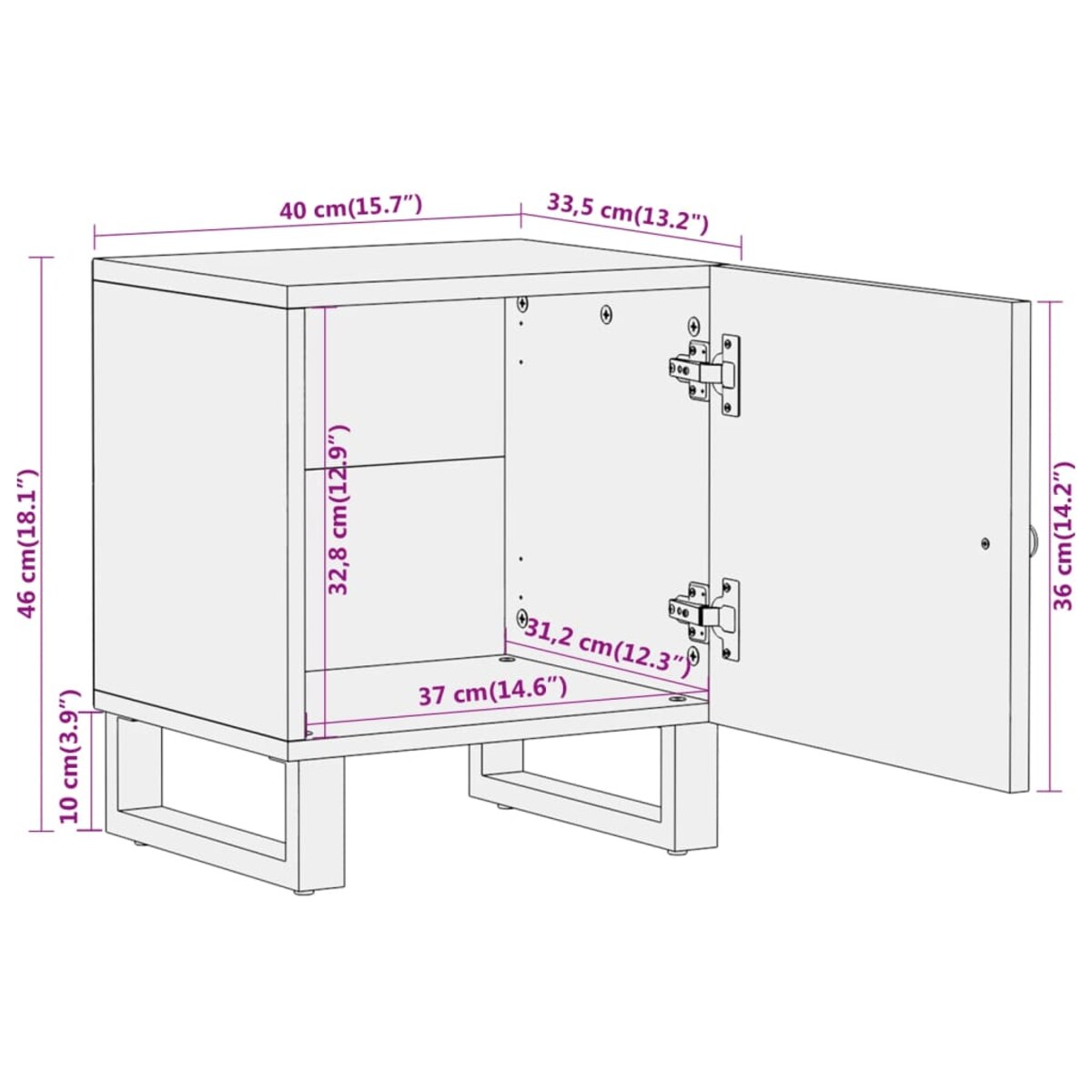 vidaXL Szafki nocne, 2 szt., brązowo-czarne, lite drewno mango