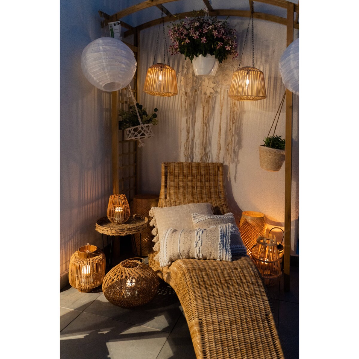 Lampa solarna wisząca Jily, boho, Ø 28 cm