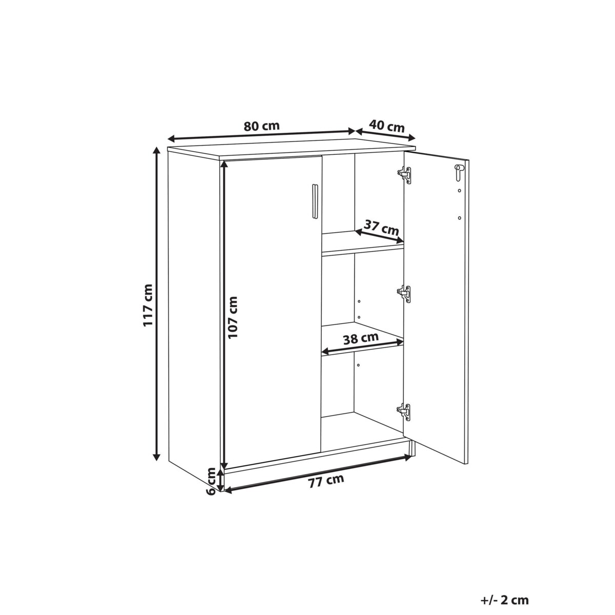 Szafka biurowa ZEHNA Jasny brąz/ biały