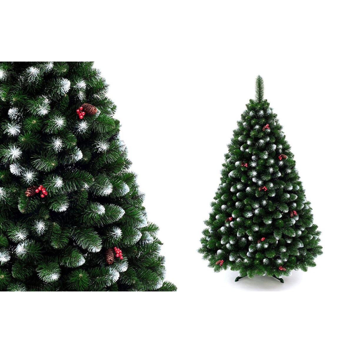 Choinka sztuczna Sosna ośnieżona z ostrokrzewem