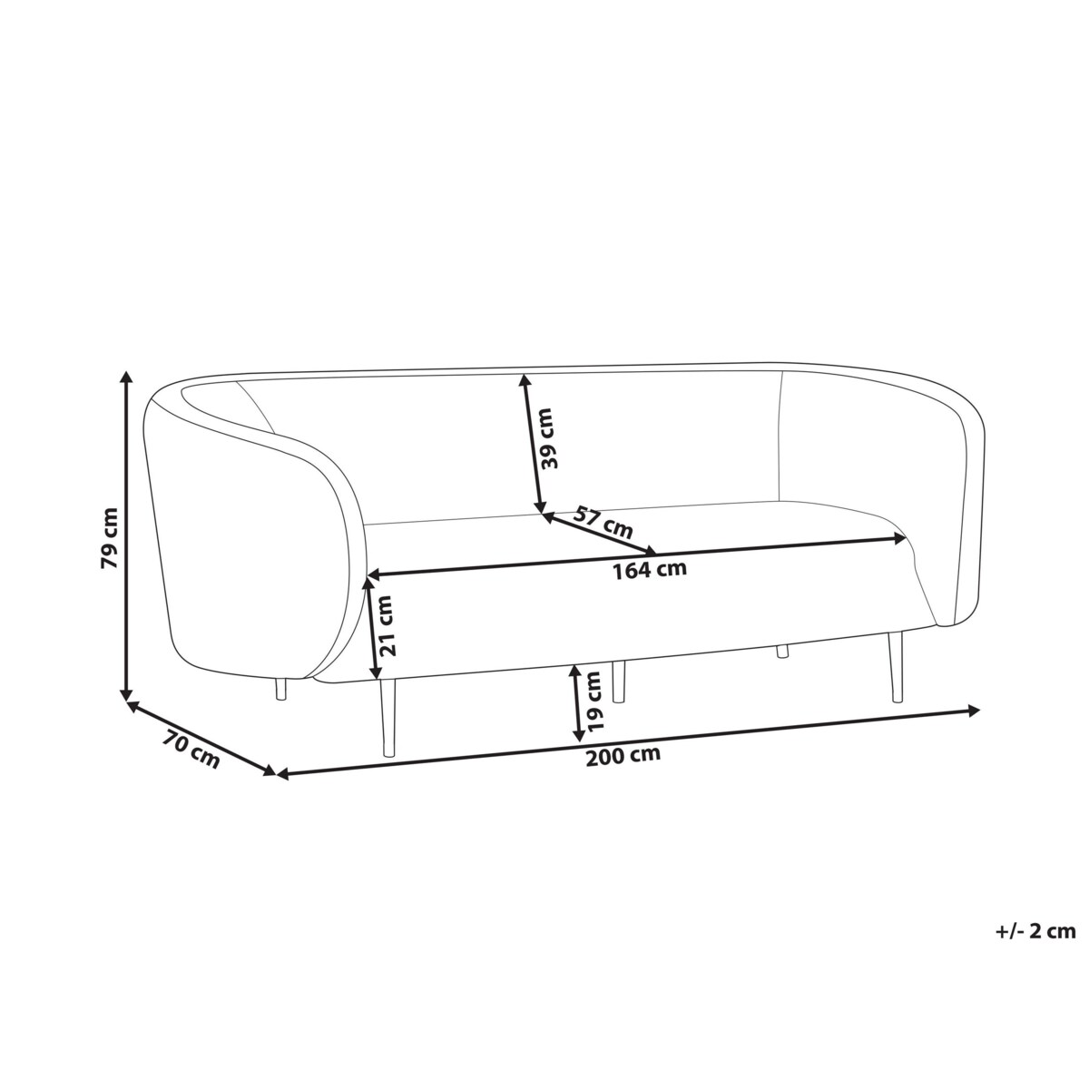 Sofa trzyosobowa tapicerowana beżowoszara LOEN