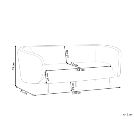 Sofa trzyosobowa tapicerowana beżowoszara LOEN
