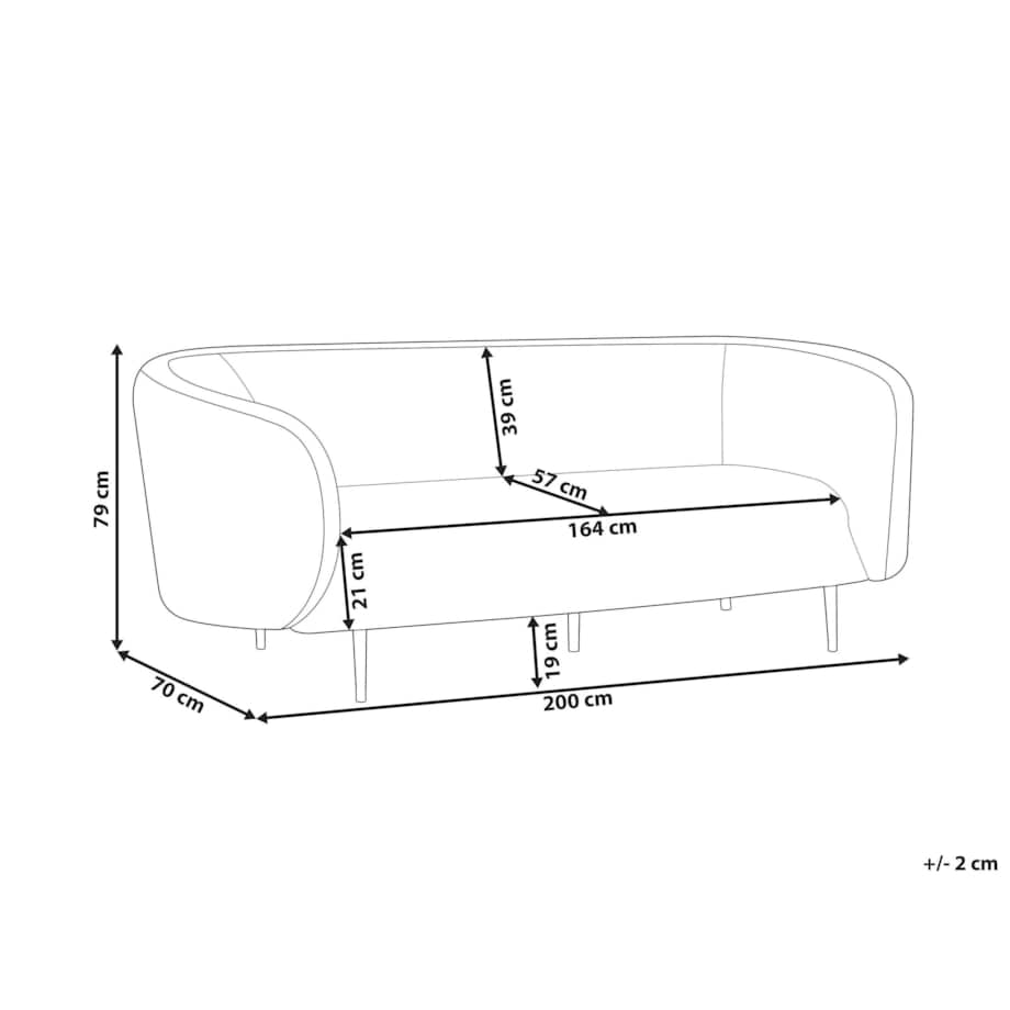 Sofa trzyosobowa tapicerowana beżowoszara LOEN