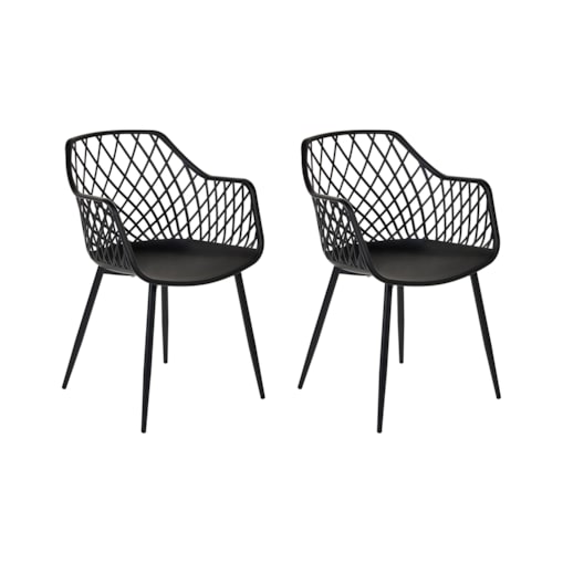 Zestaw 2 krzeseł do jadalni czarny NASHUA II