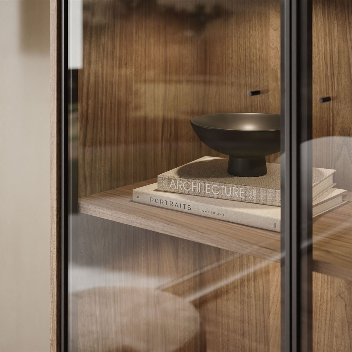 Witryna dwudrzwiowa ISA z oświetleniem LED, glina + columella