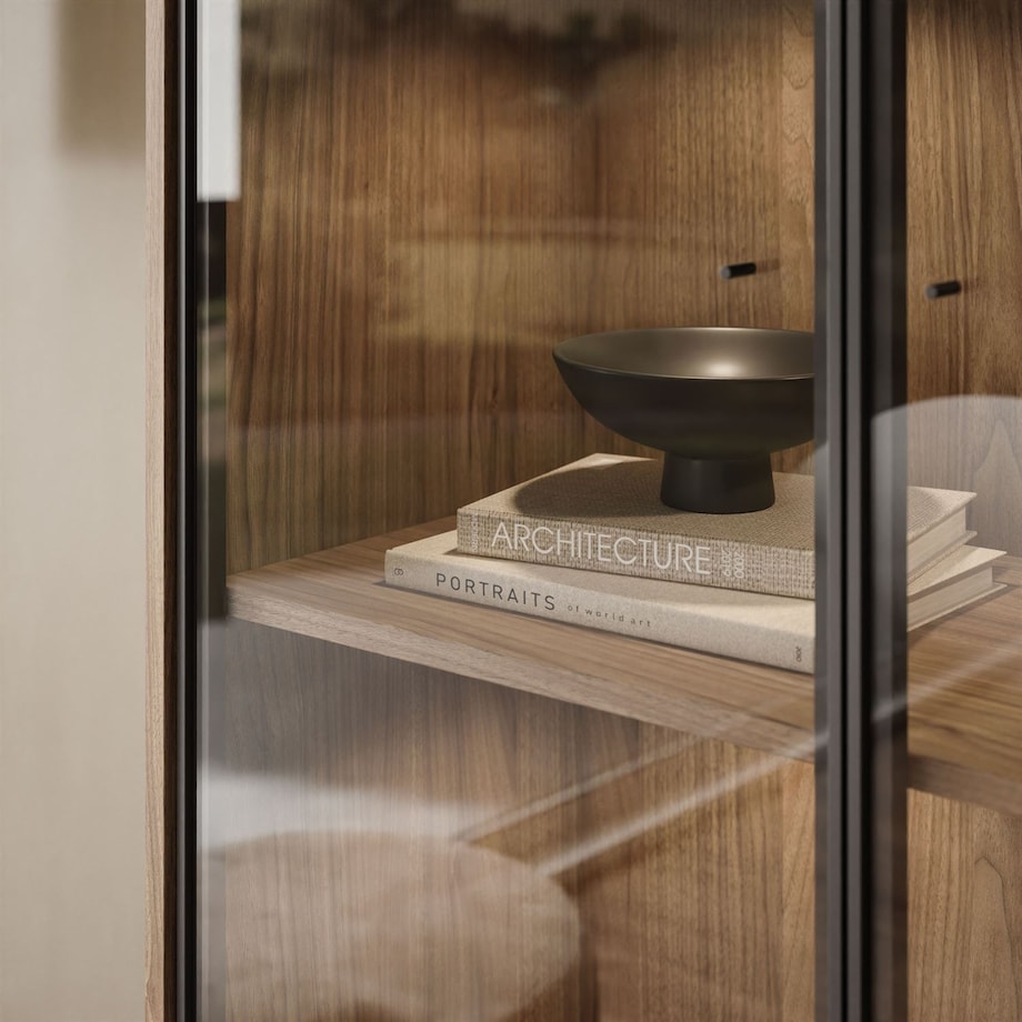 Witryna dwudrzwiowa ISA z oświetleniem LED, glina + columella