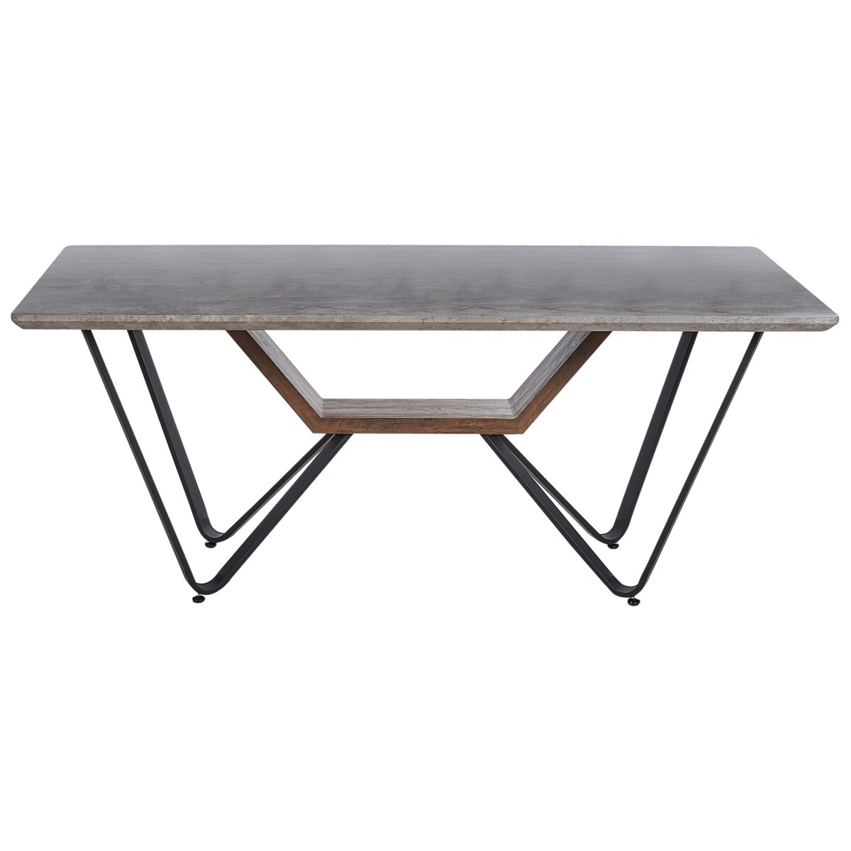 Stół do jadalni 180 x 90 cm efekt betonu z czarnym BANDURA