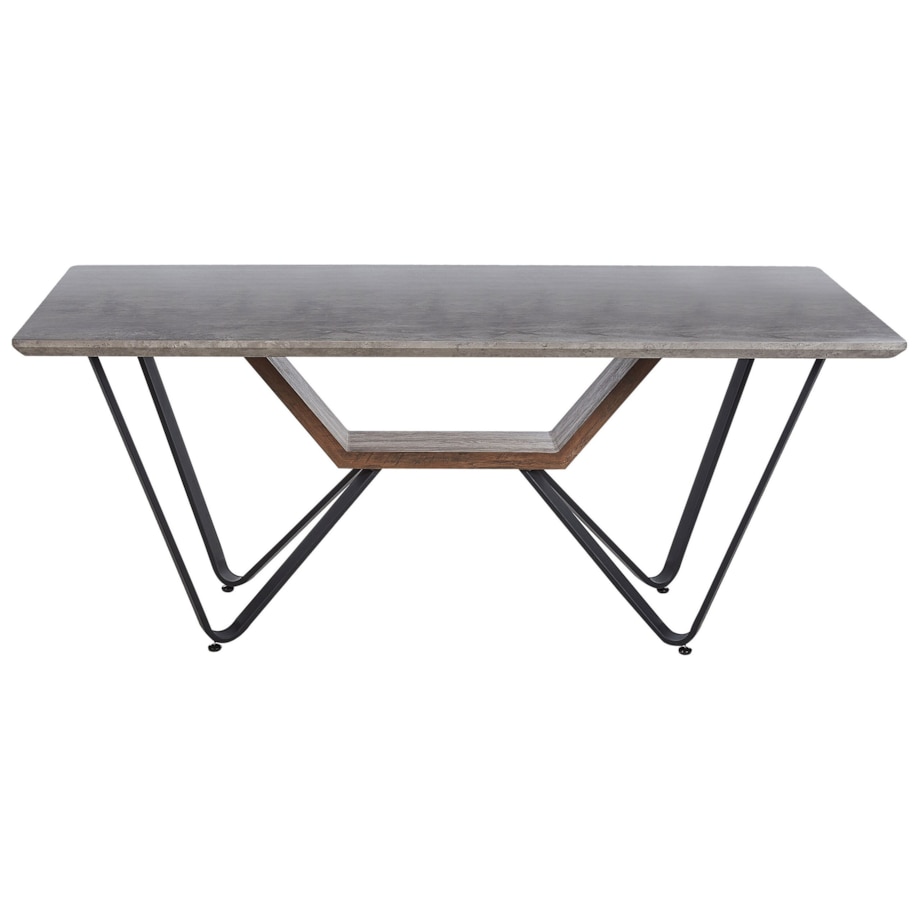 Stół do jadalni 180 x 90 cm efekt betonu z czarnym BANDURA