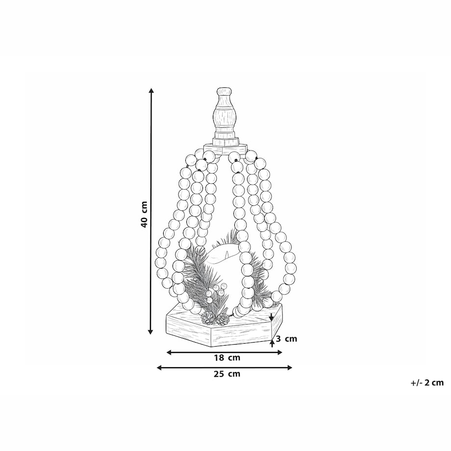 Dekoracja świąteczna LED PETRUMA 40 cm Jasnobrązowy