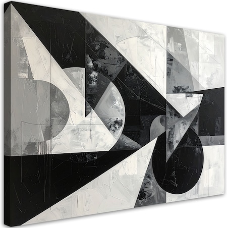 Obraz do salonu sypialni biura loftu, Czarno biała abstrakcyjna kompozycja
