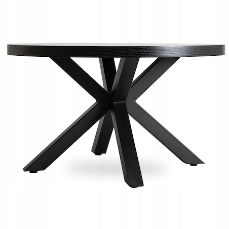 Stolik Kawowy Okrągły Mały Czarny Loft Nowoczesny Ława Czarna LINCOLN