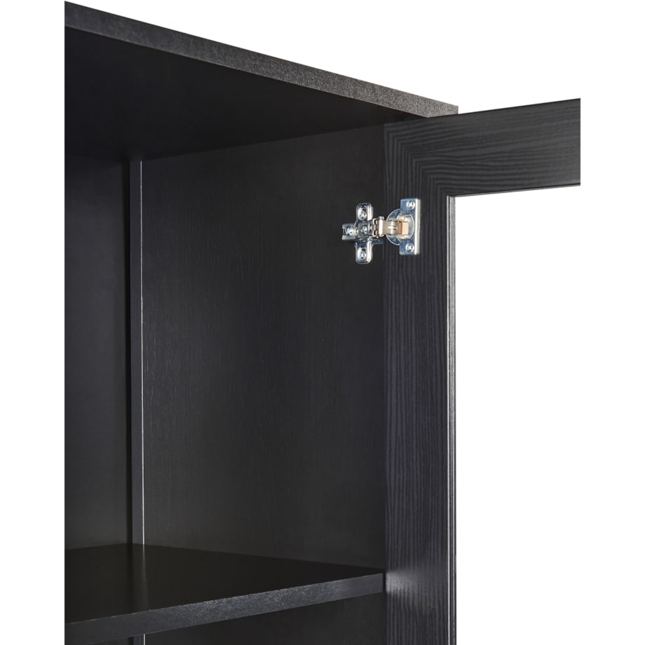 Witryna ze szklaną gablotą czarna NORNALUP