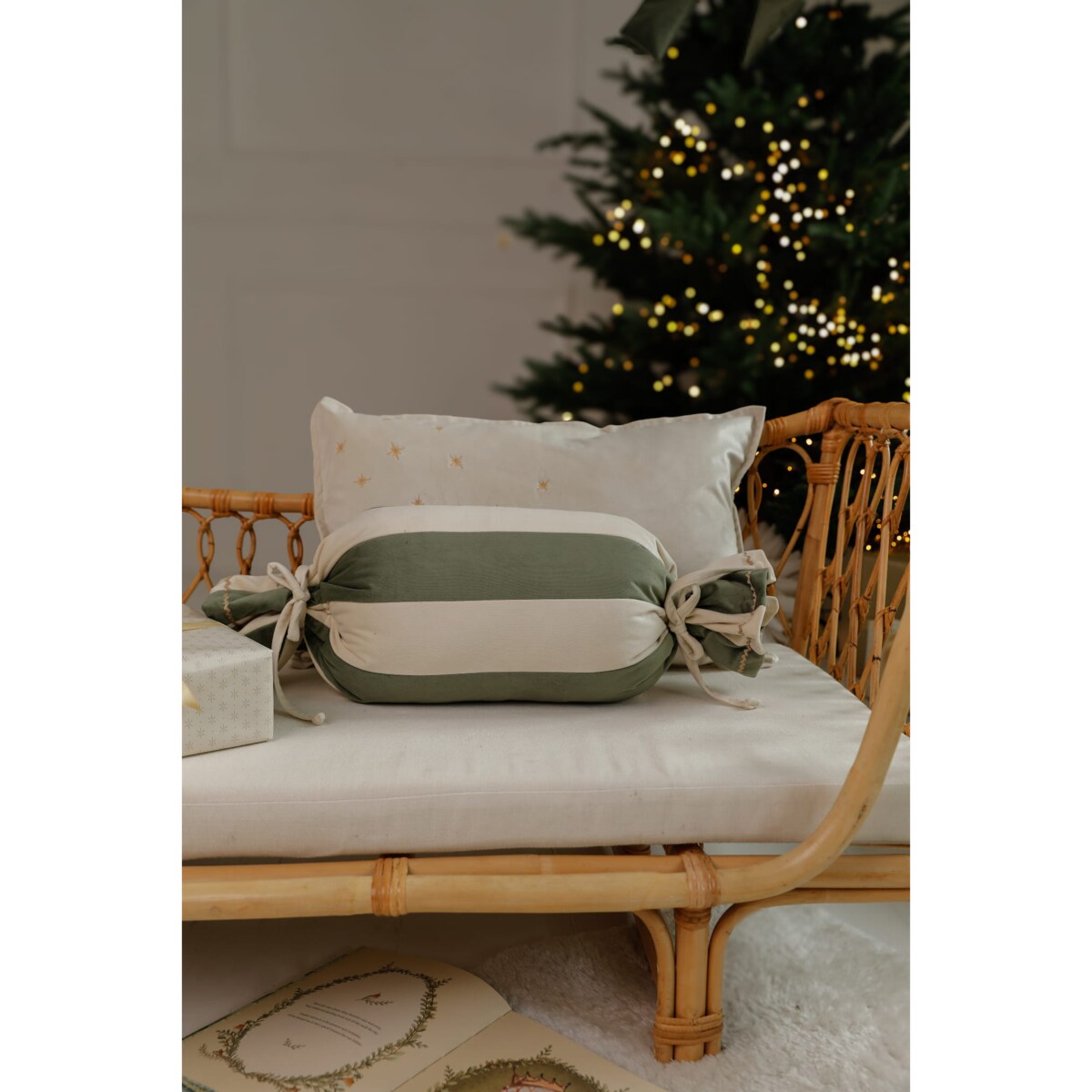 Poduszka Świąteczna Cukierek Forest Green