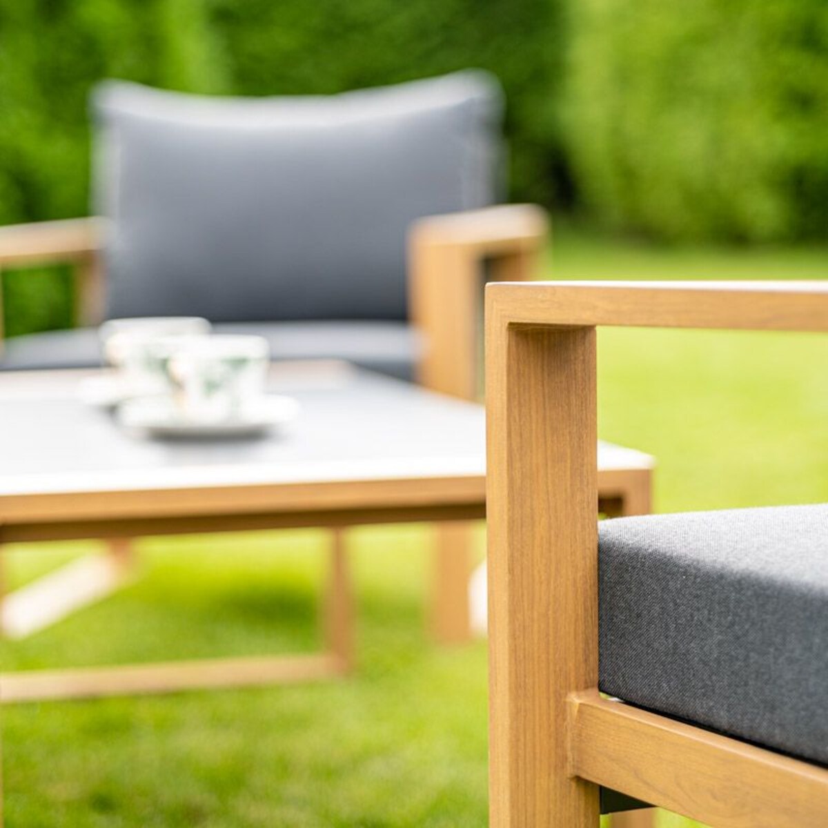 Zestaw mebli ogrodowych 5 osobowy szary Duisburg