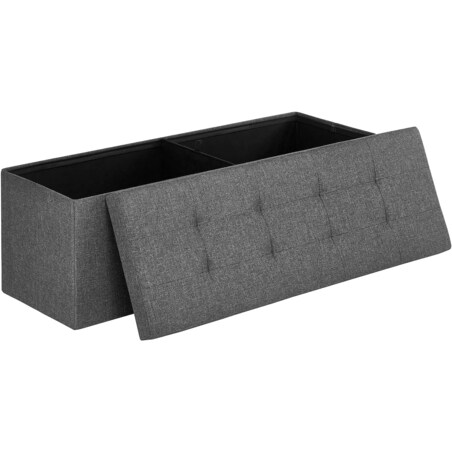 Pufa Organizer Pojemna 110X38X38 Cm Ciemnoszary