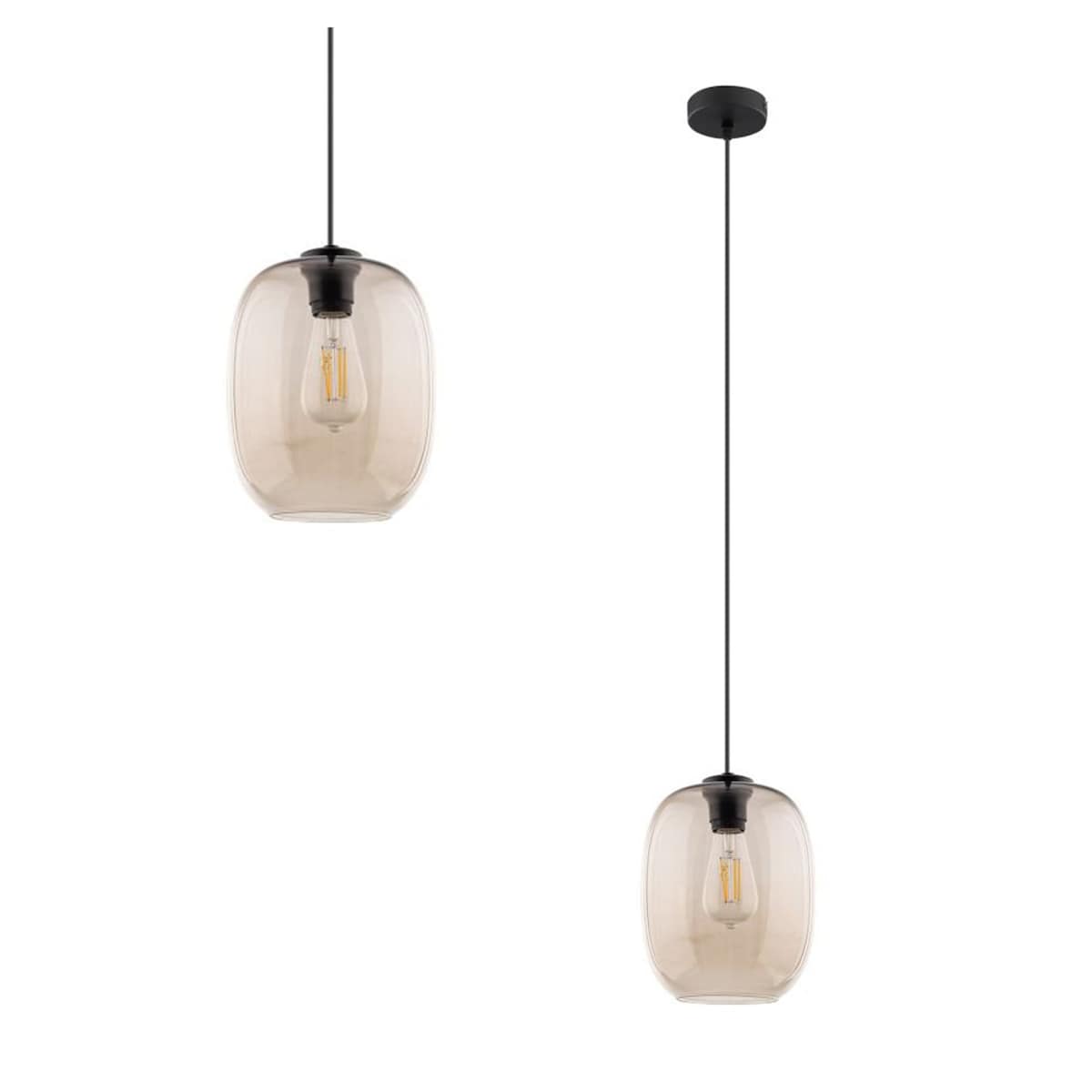 Lampa wisząca ELIO TOPAZ 4338 TK Lighting czarno-topazowa E27 regulowana nowoczesna do salonu i jadalni