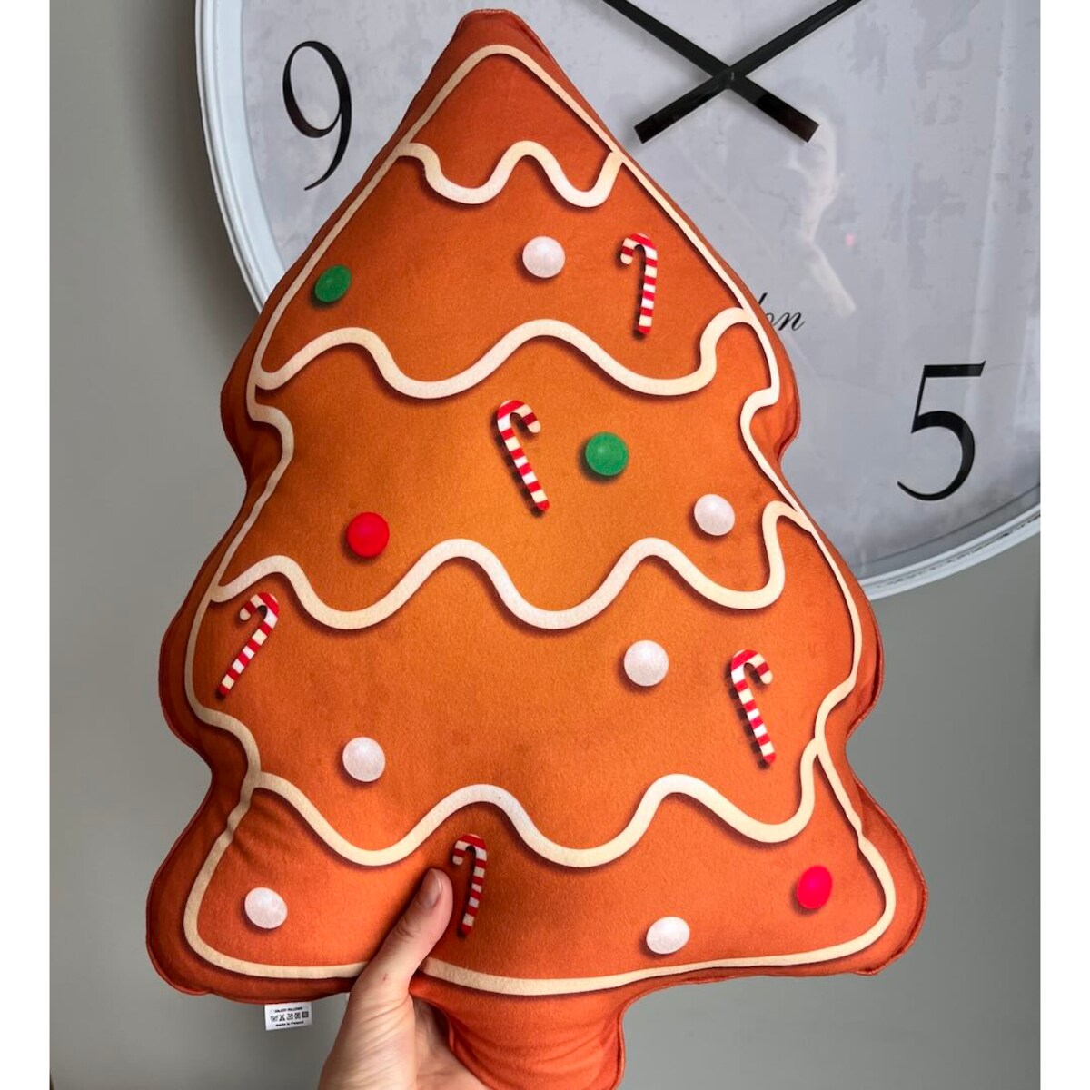 Poduszka piernik Choinka świąteczna brązowa