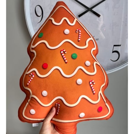 Poduszka piernik Choinka świąteczna brązowa