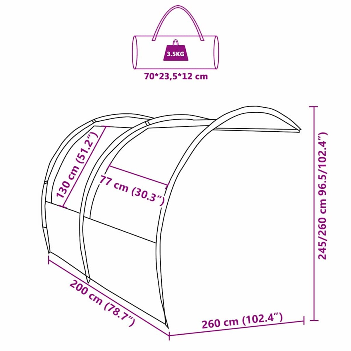 vidaXL Namiot wodoodporny