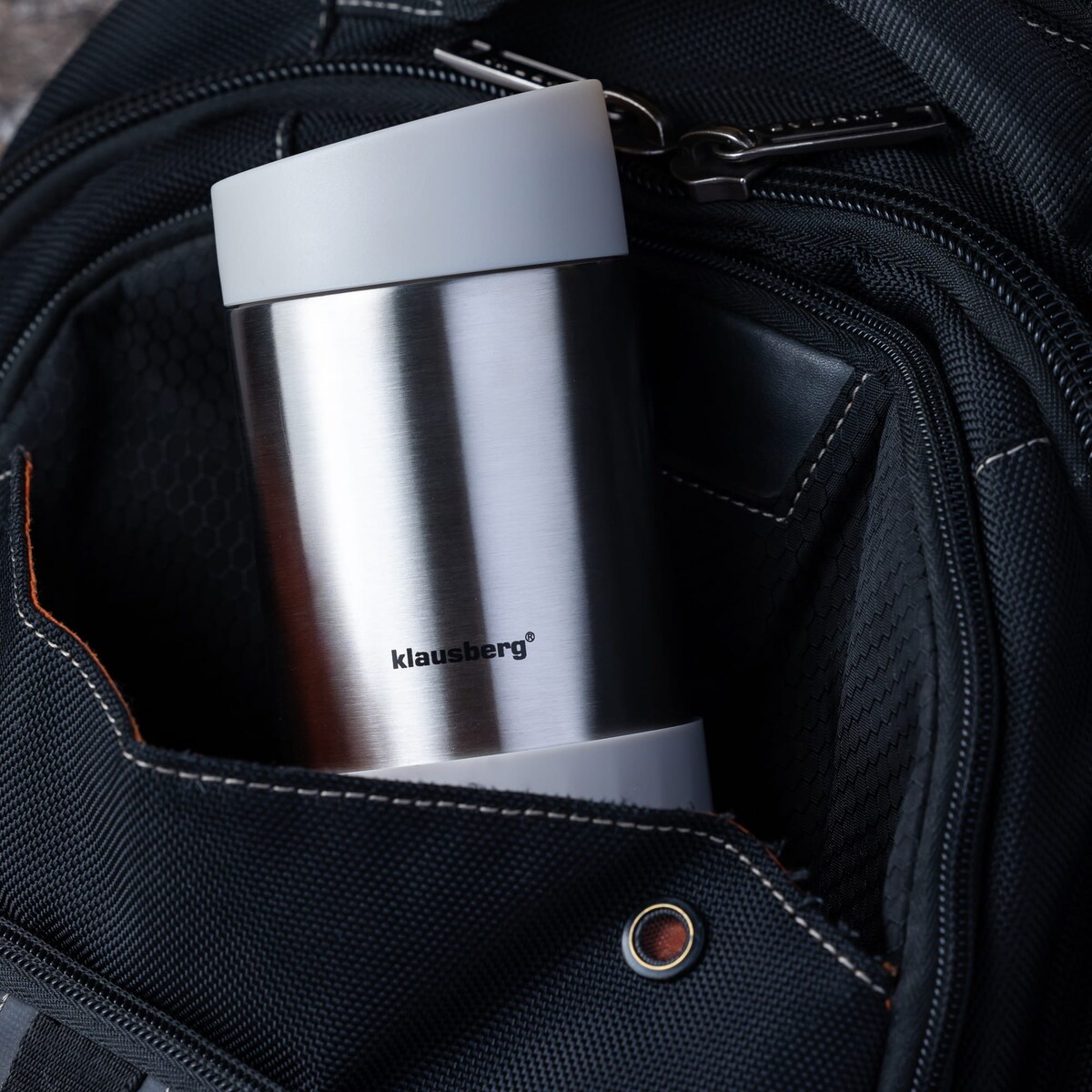 Kubek termiczny 400ml stal nierdzewna 18/8 KLAUSBERG beżowy