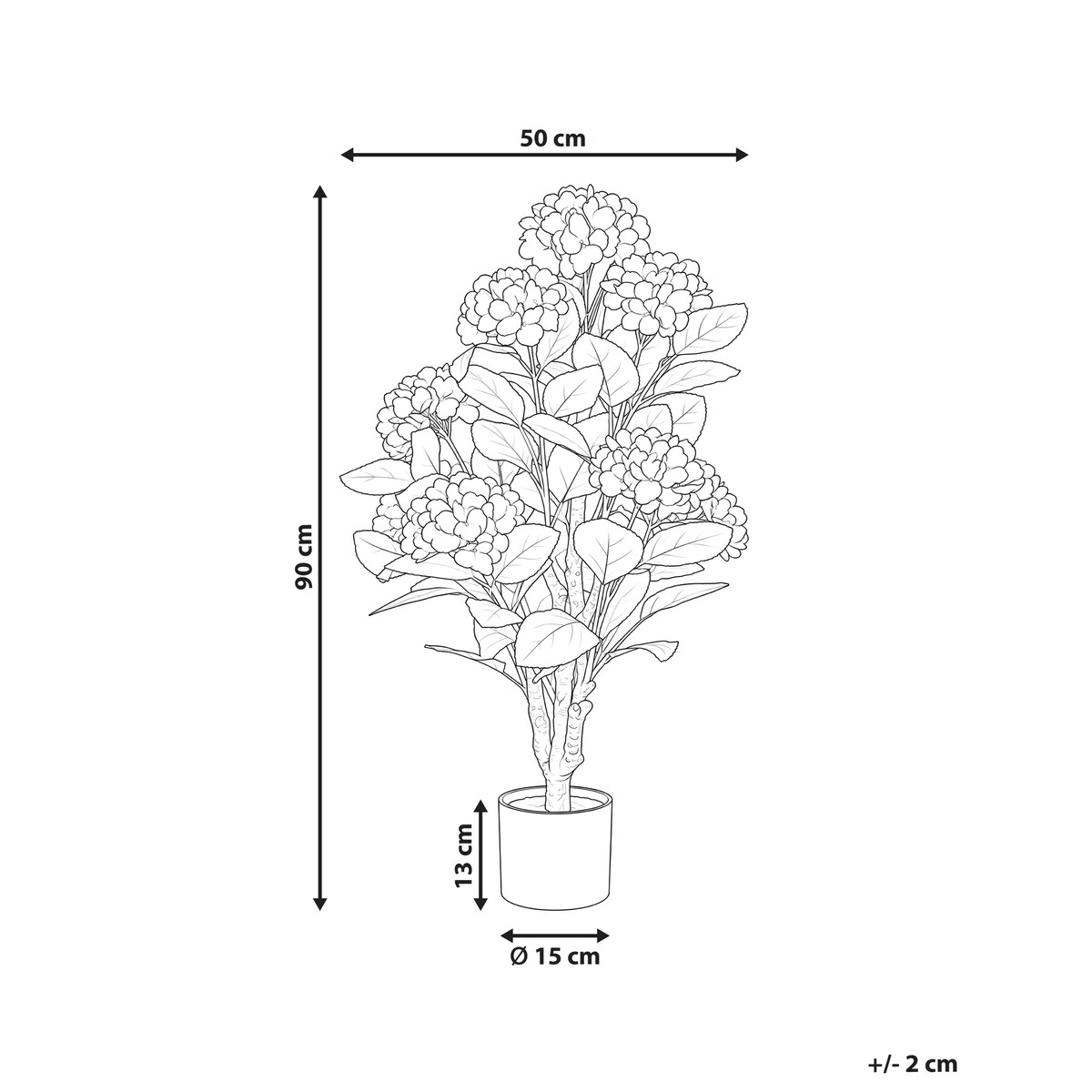 Sztuczna roślina HORTENSIUM 90 cm Biały