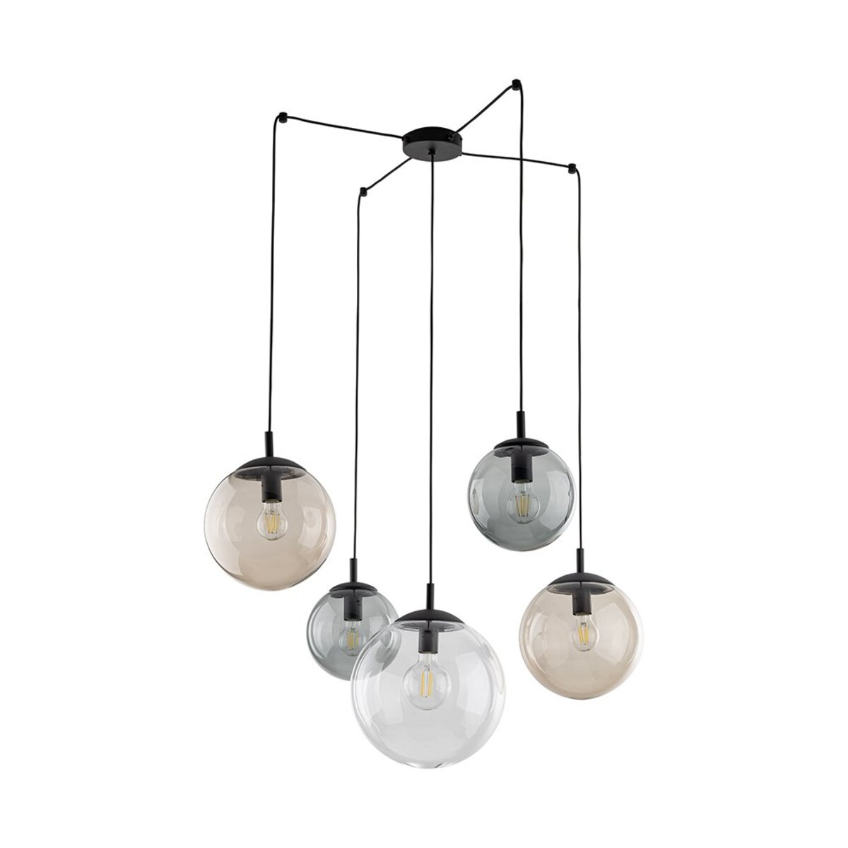 Lampa wisząca pająk ESME MIX TK Lighting 5xE27, regulowana, multikolor