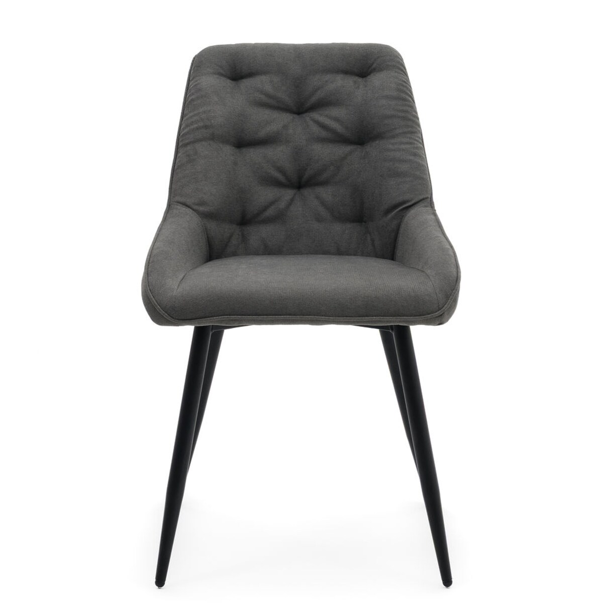 Krzesło tapicerowane LUMO szare na czarnych nogach do salonu biura