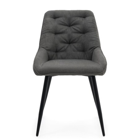 Krzesło tapicerowane LUMO szare na czarnych nogach do salonu biura