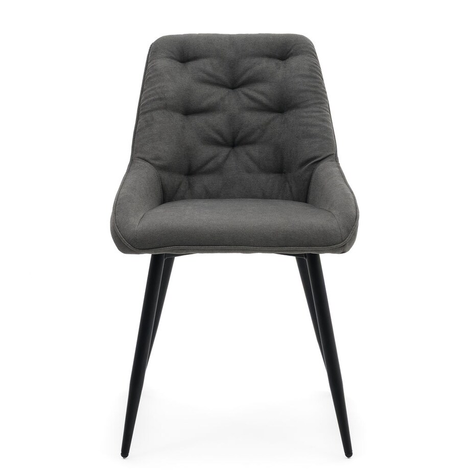 Krzesło tapicerowane LUMO szare na czarnych nogach do salonu biura
