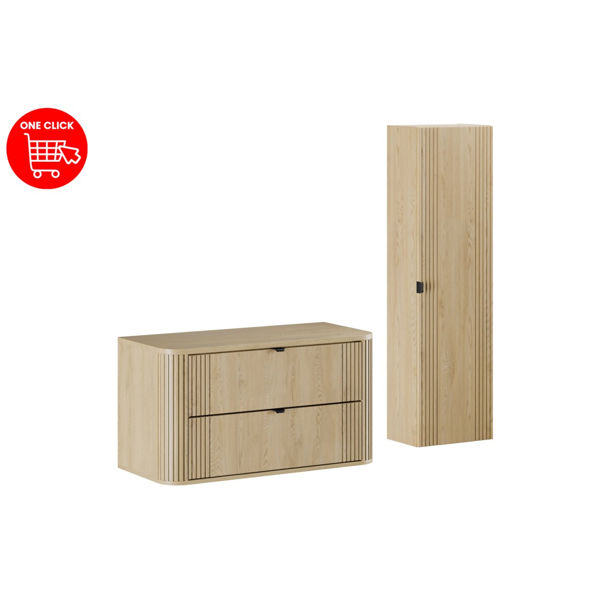 Zestaw meblowy 100cm z blatem i szafką wysoką SET-OVC B CREMONA 100CM HC