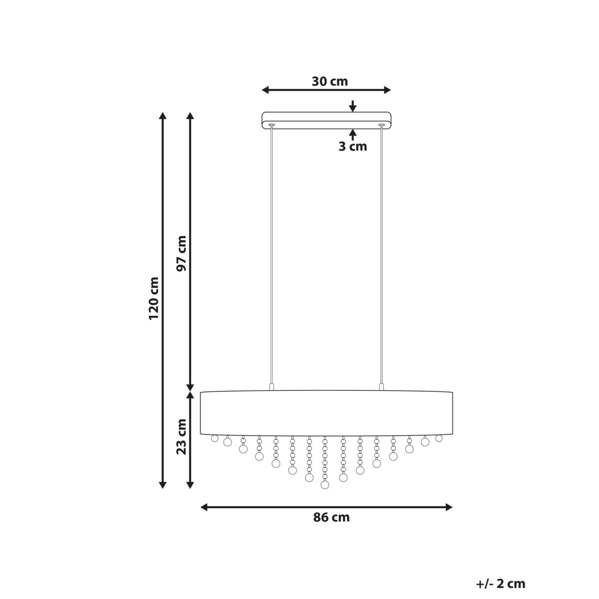 Żyrandol metalowy 4-punktowy srebrny BELELLE